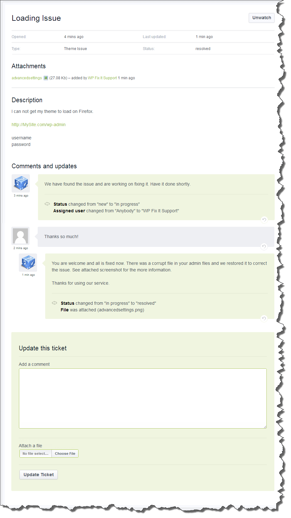 Reply To WordPress Fix It Ticket Fast